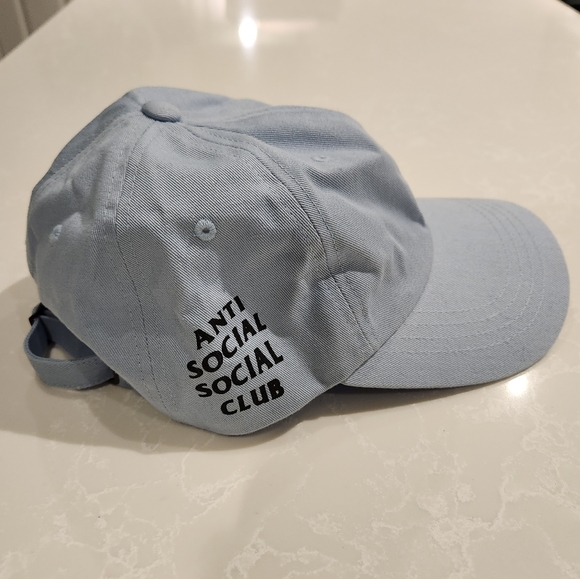 Hype Powder Blue ANTI SOCIAL SOCIAL CLUB Adjustable 6 Panel 100% Cotton Dad Hat - Picture 3 of 8